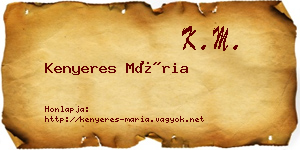 Kenyeres Mária névjegykártya