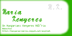 maria kenyeres business card